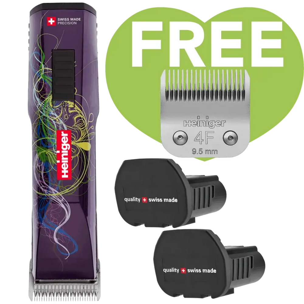 Heiniger Purple Saphir Cordless Clipper Two Batteries with 4F Blade