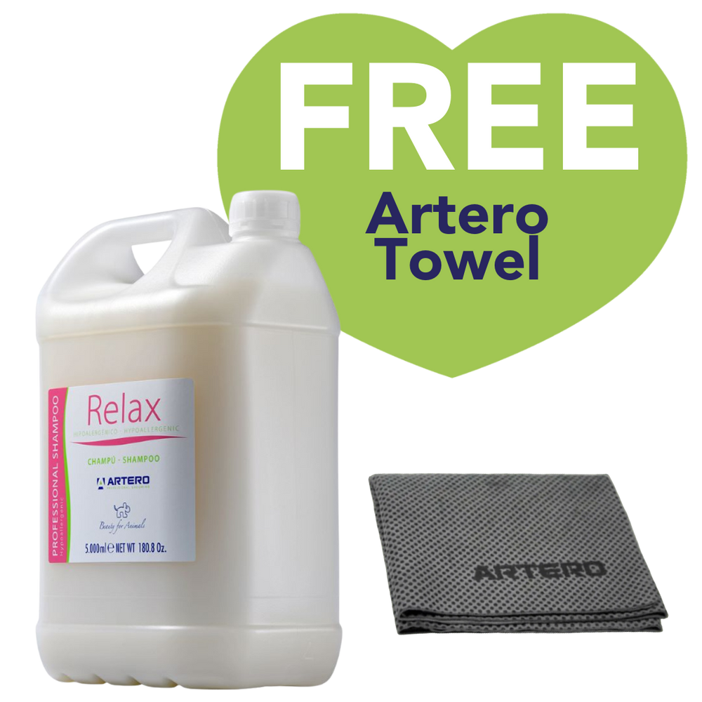 Relax Shampoo (Hypoallergenic) 180oz with Free Towel by Artero