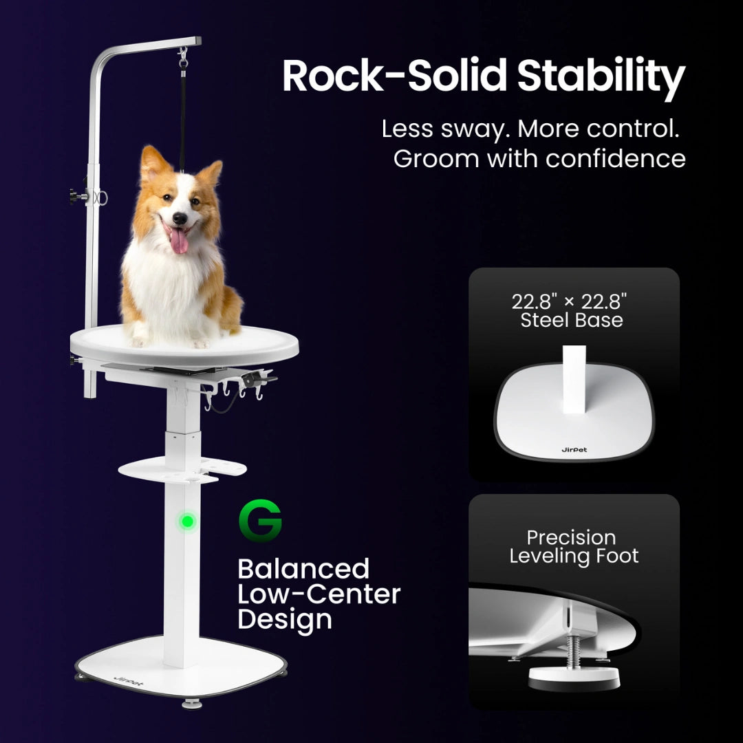 Revolve360 Hydraulic 360° Rotating Grooming Table with Tabletop Light by Jirpet