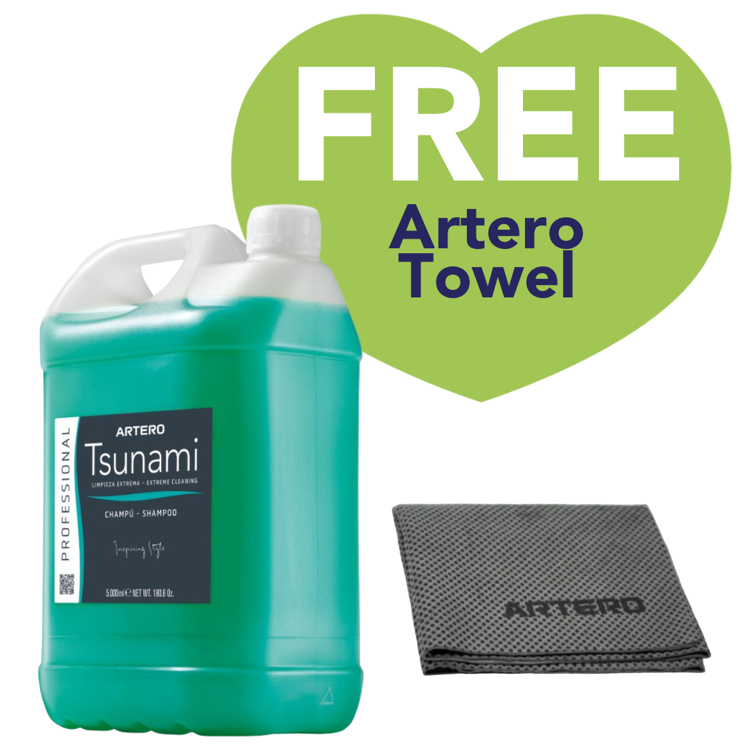 Tsunami Shampoo 5 Liters with Free Towel by Artero