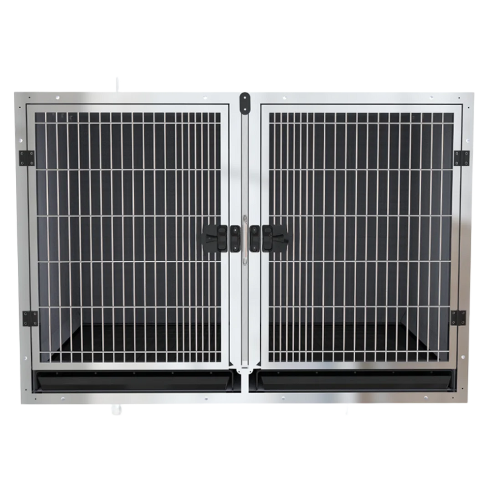 Module Stack Duo Dog Grooming Stainless Steel Cage by Waggz