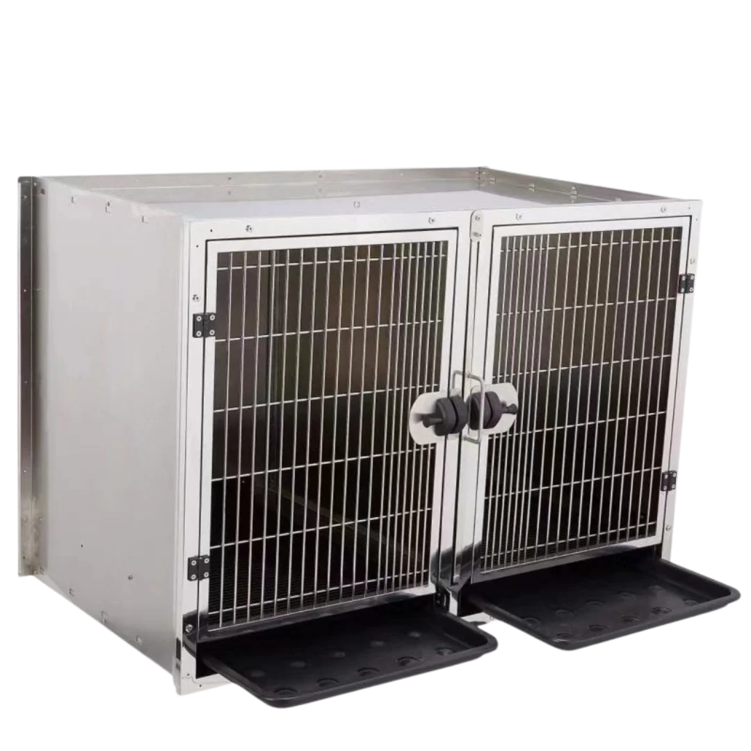 Module Stack Duo Dog Grooming Stainless Steel Cage by Waggz