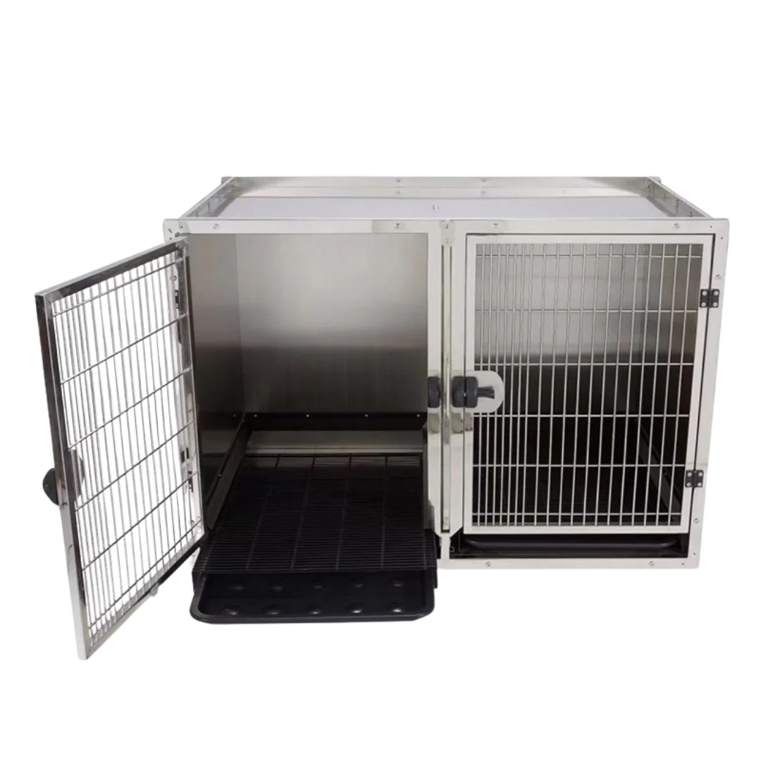Module Stack Duo Dog Grooming Stainless Steel Cage by Waggz