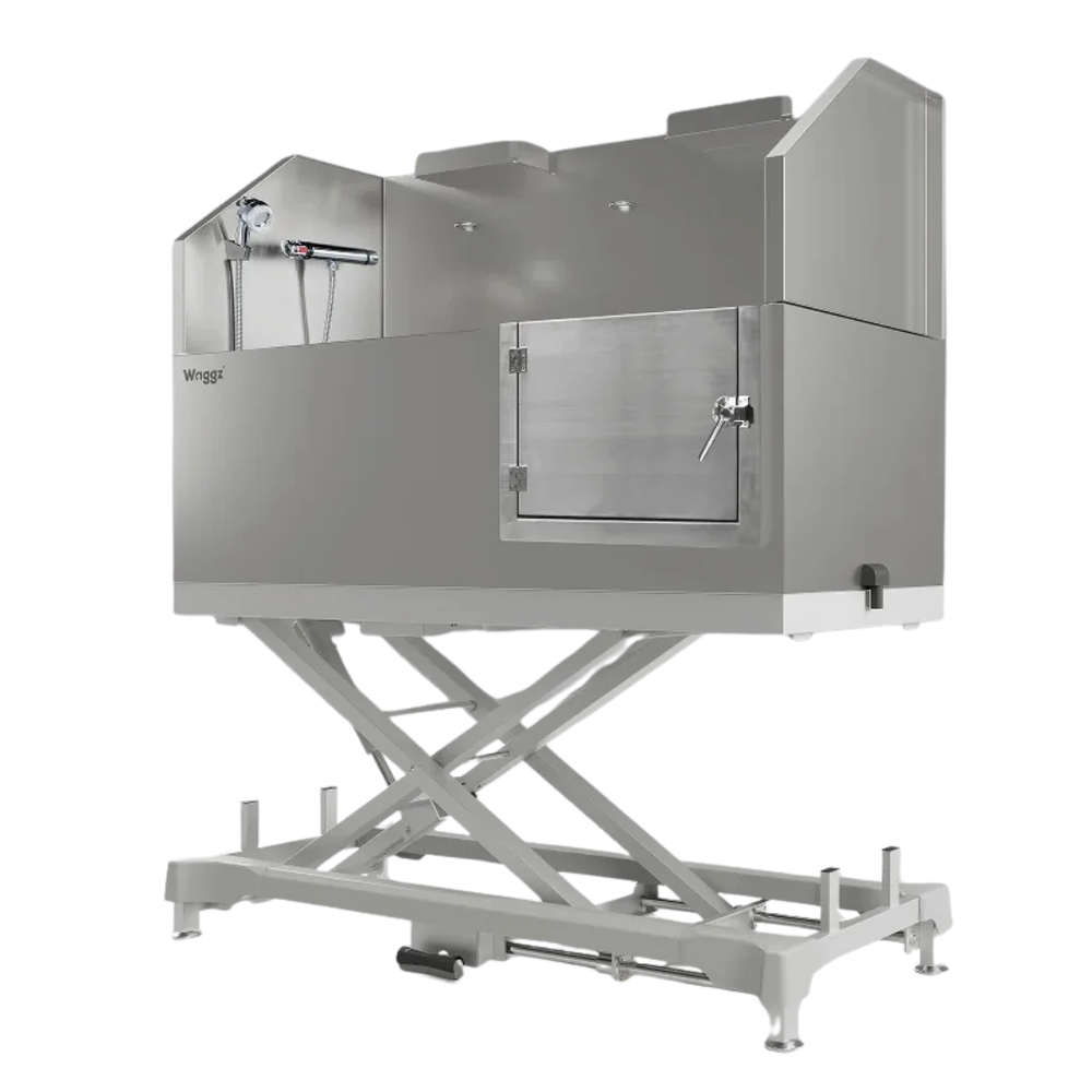 60" Dog Grooming Electric Tub with Lift-up Door White by Waggz