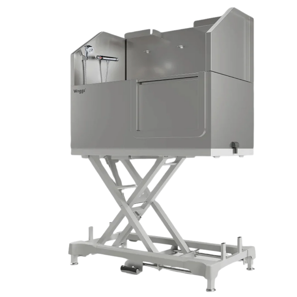 50" Dog Grooming Electric Tub with Sliding Door White by Waggz