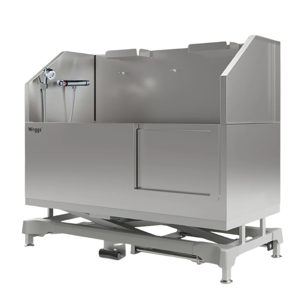50" Dog Grooming Electric Tub with Sliding Door White by Waggz
