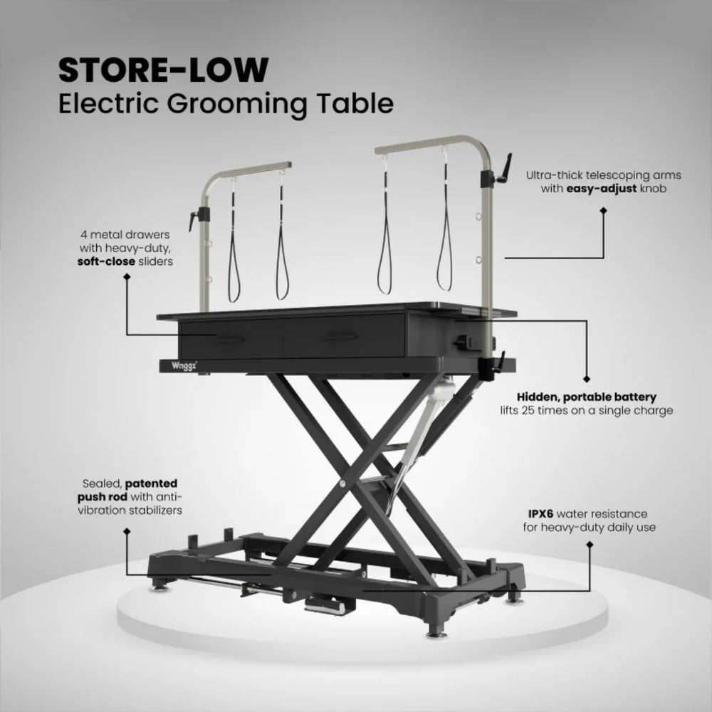 50" Dog Grooming 908 Electric Table with Drawer White by Waggz