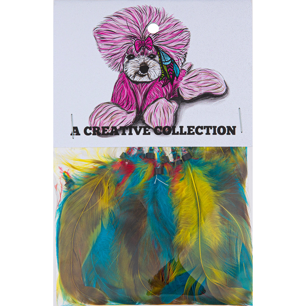 a creative collection feather extension teal mccaw pack of 10