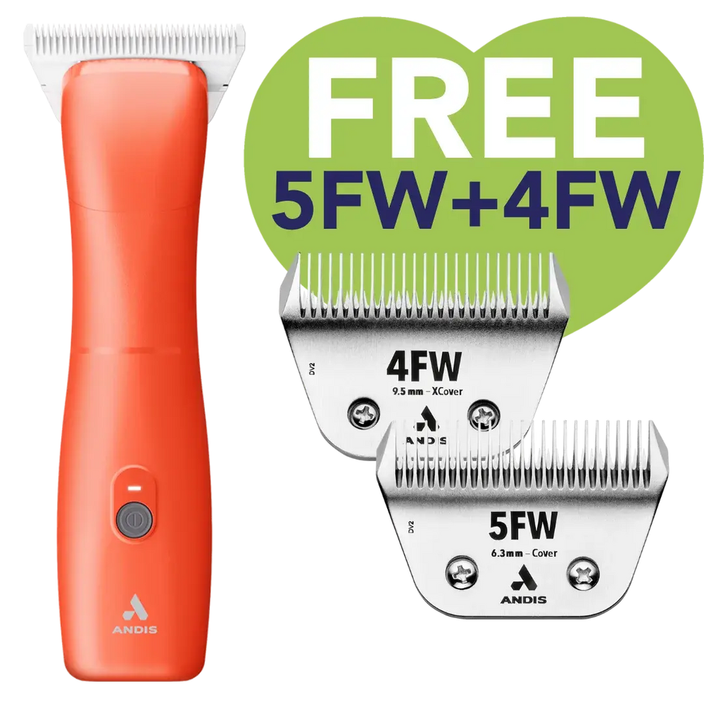 Emerge Orange Clipper #30W and with Free 4FW and 5FW Blades by Andis