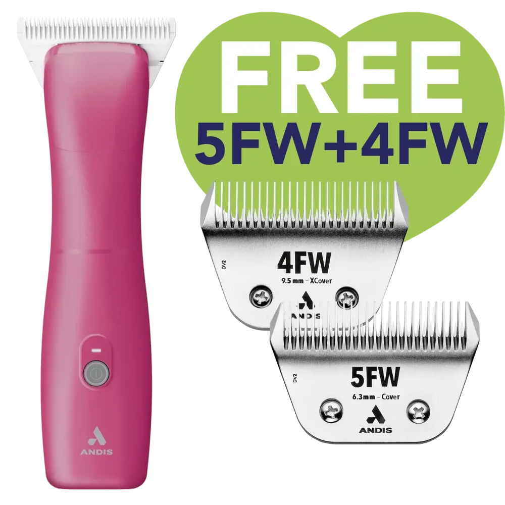 Emerge Pink Clipper #30W and with Free 4FW and 5FW Blades by Andis