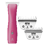 Emerge Pink Clipper #30W and with 4FW and 5FW Blades by Andis