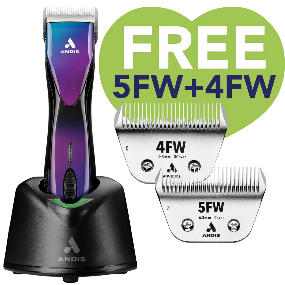 Pulse ZR II Purple Clipper with Free 4FW and 5FW Blades by Andis