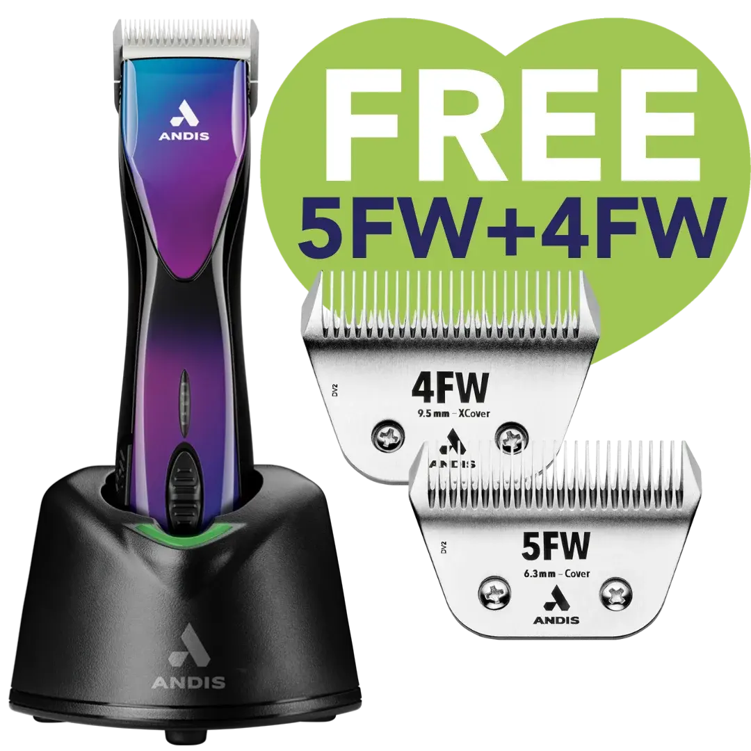 Pulse ZR II Purple Clipper with Free 4FW and 5FW Blades by Andis