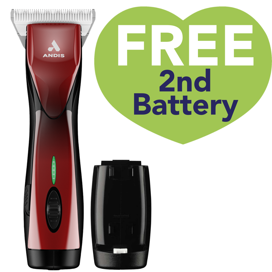Pulse ZR II Red Clipper #30W with Free Additional Battery by Andis