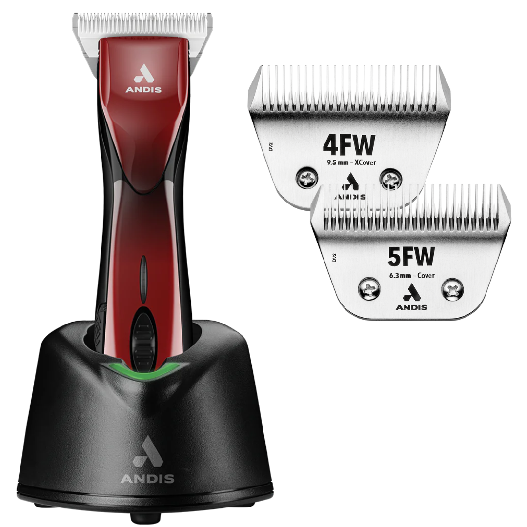 Pulse ZR II Red Clipper #30W and with 4FW and 5FW Blades by Andis