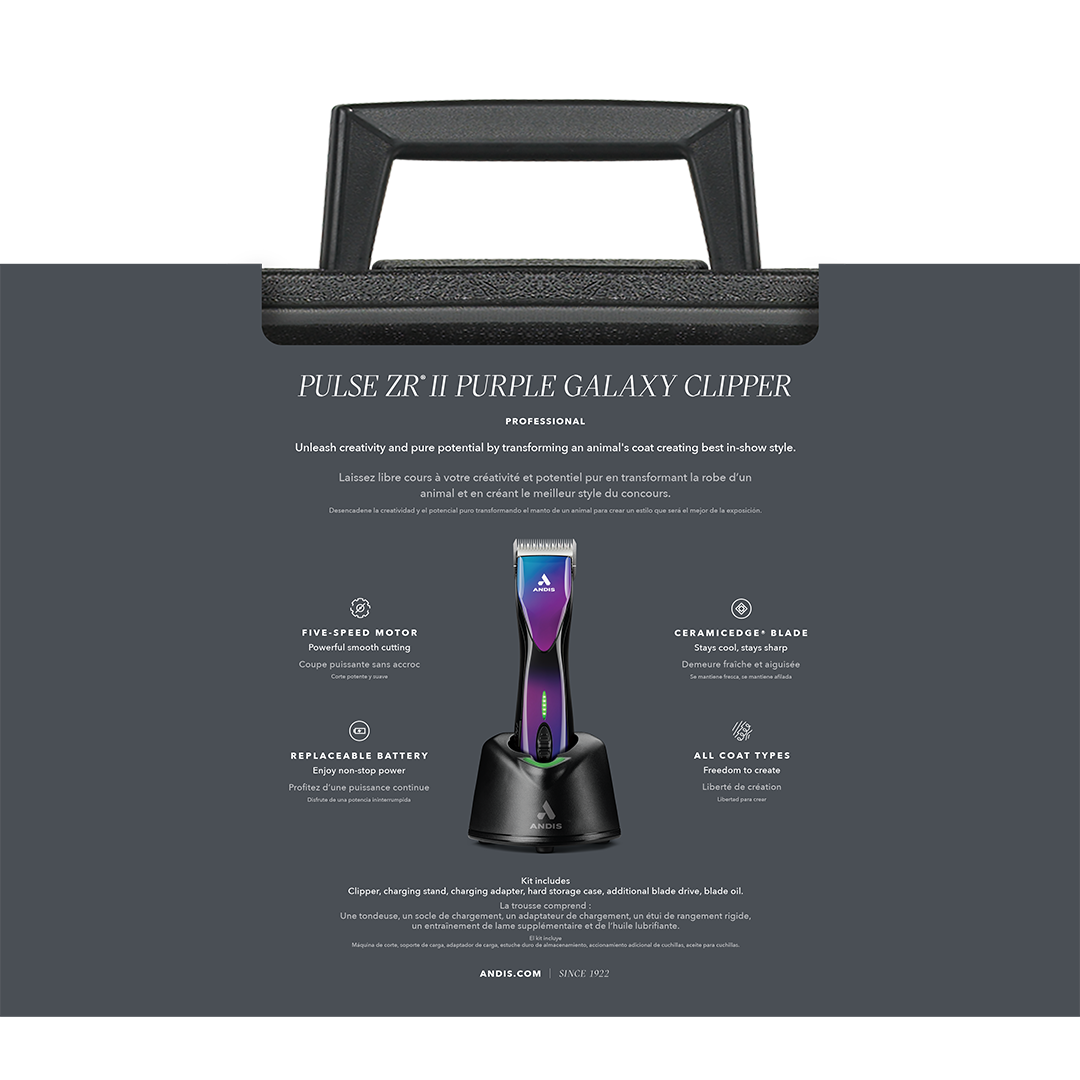 Pulse ZR II - Purple Galaxy Limited Edition Clipper + Free Oil by Andis