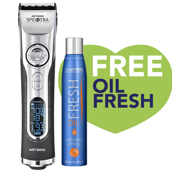 Spektra Cordless Digital Clipper with Free Oil Fresh by Artero
