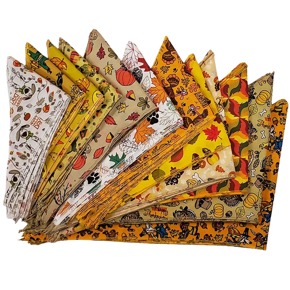 Fall & Thanksgiving Bandanas - 60 Assorted Sizes and Patterns by Bandanas Unlimited