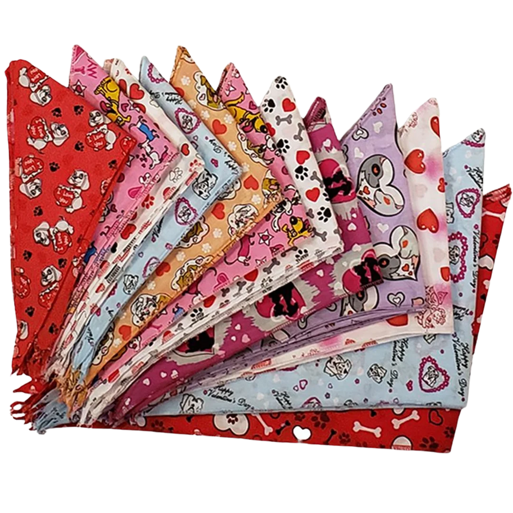 Valentine's Day Bandanas - 60 Assorted Sizes and Patterns by Bandanas Unlimited