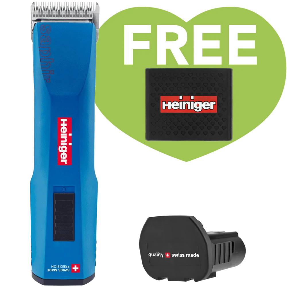 Blue Saphir Cordless Clipper One Battery with Free Clipper Grip by Heiniger