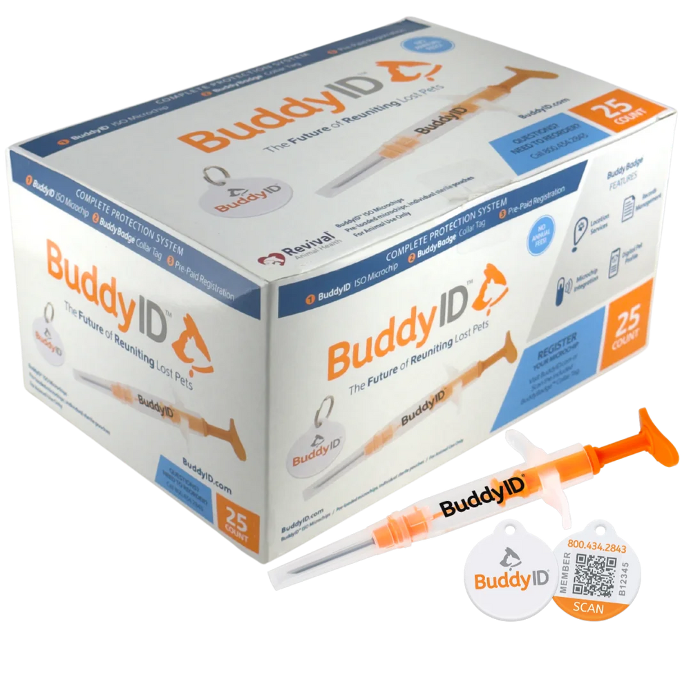 Pack of 25 Microchip Complete Protection System by BuddyID