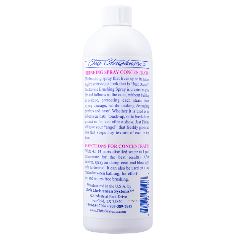 chris christensen just divine brushing spray concentrate 16oz for grooming dog