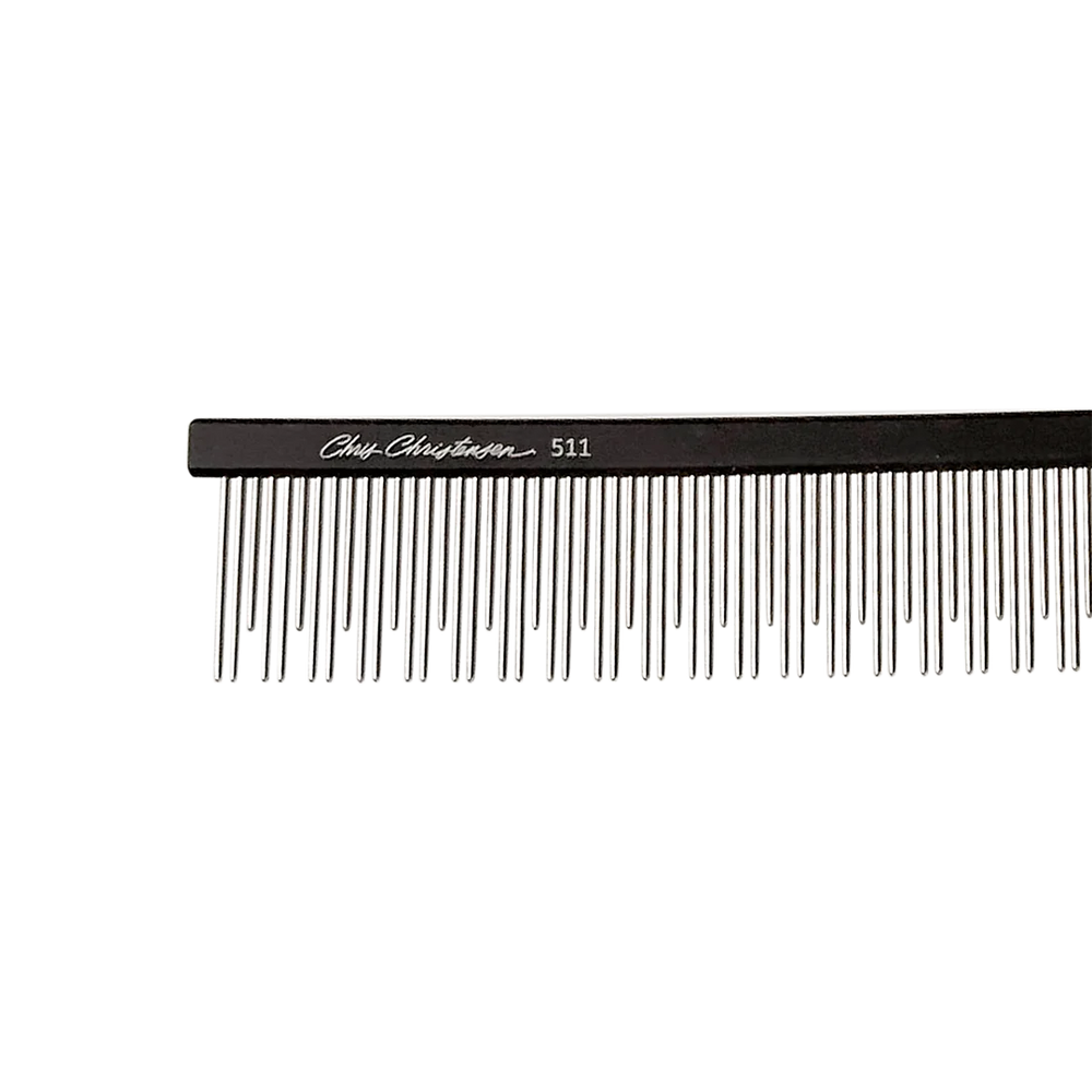 7" Parting Comb Dual Tooth Black by Chris Christensen