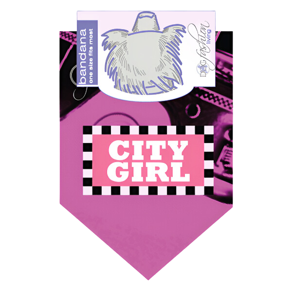 Dog Fashion Living City Girl Pink Dog Bandana