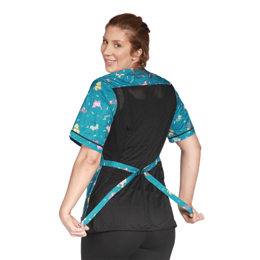 Best Covered Zipper Waterproof Dog Bathing Jacket Teal from Ladybird Line