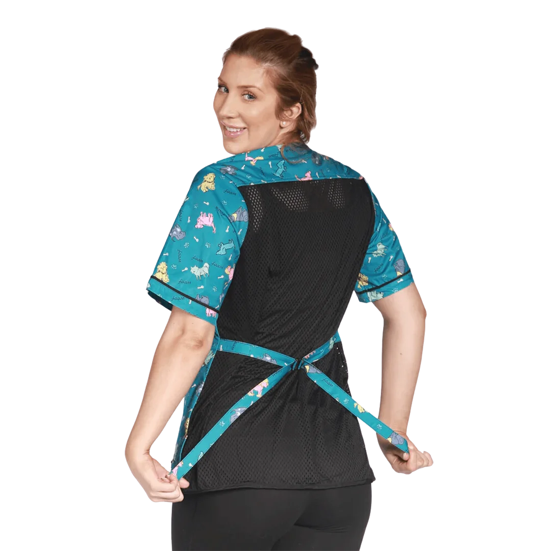 Best Covered Zipper Waterproof Dog Bathing Jacket Teal from Ladybird Line