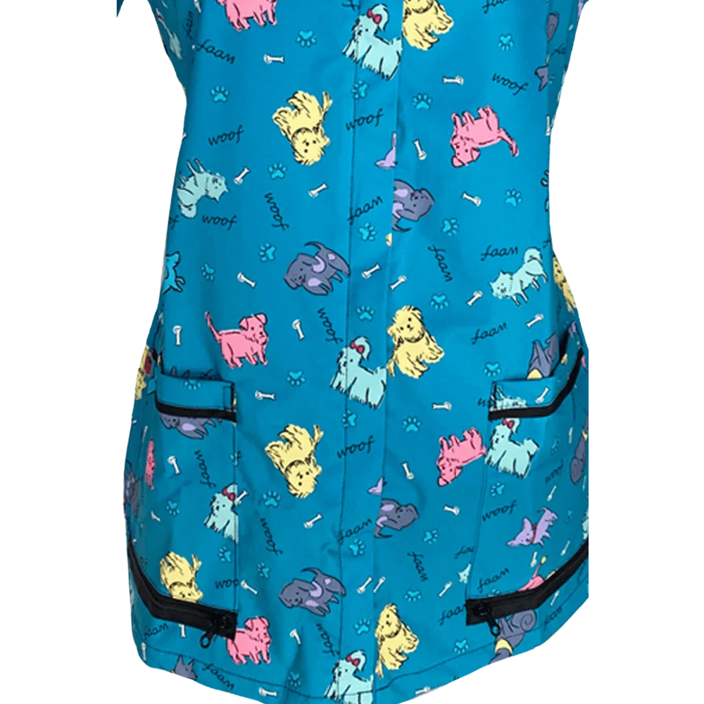 Ladybird Line Waterproof Dog Bathing Jacket Covered Zipper Teal