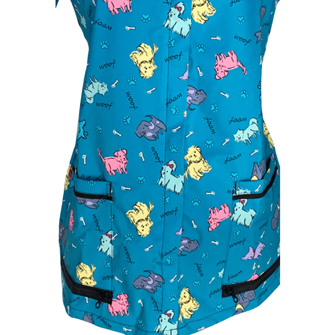 Ladybird Line Waterproof Dog Bathing Jacket Covered Zipper Teal