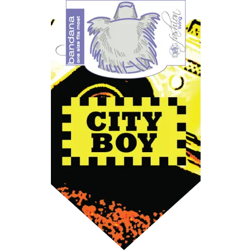 Best Dog Bandana City Boy by Dog Fashion Living