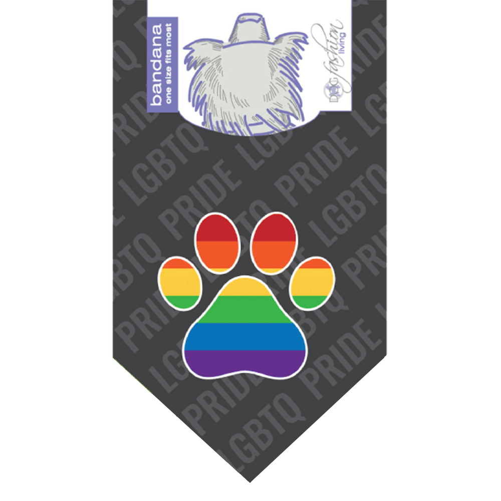 Gay Flag Paw Dog Bandana by Dog Fashion Living