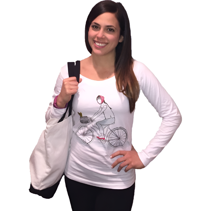 Dog on a Bike Long Sleeve Shirt by Dog Fashion Living