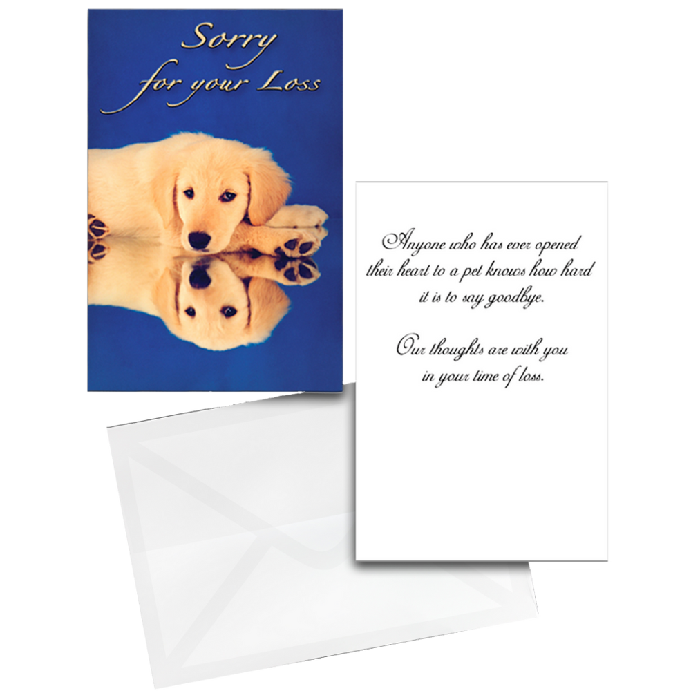 Sorry For Your Loss Golden Design Grievance Card by Dog Fashion Living