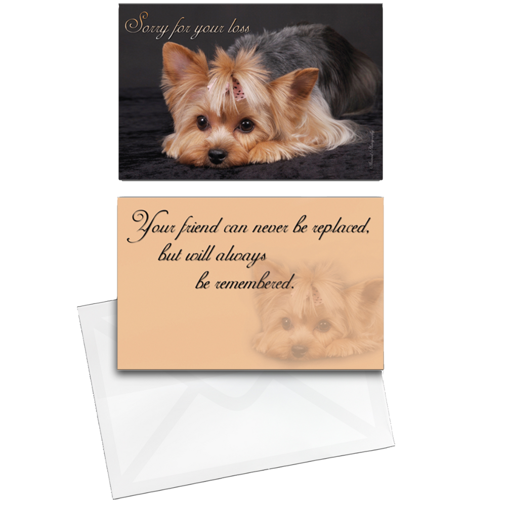 Sorry For Your Loss Yorkie Design Grievance Card by Dog Fashion Living