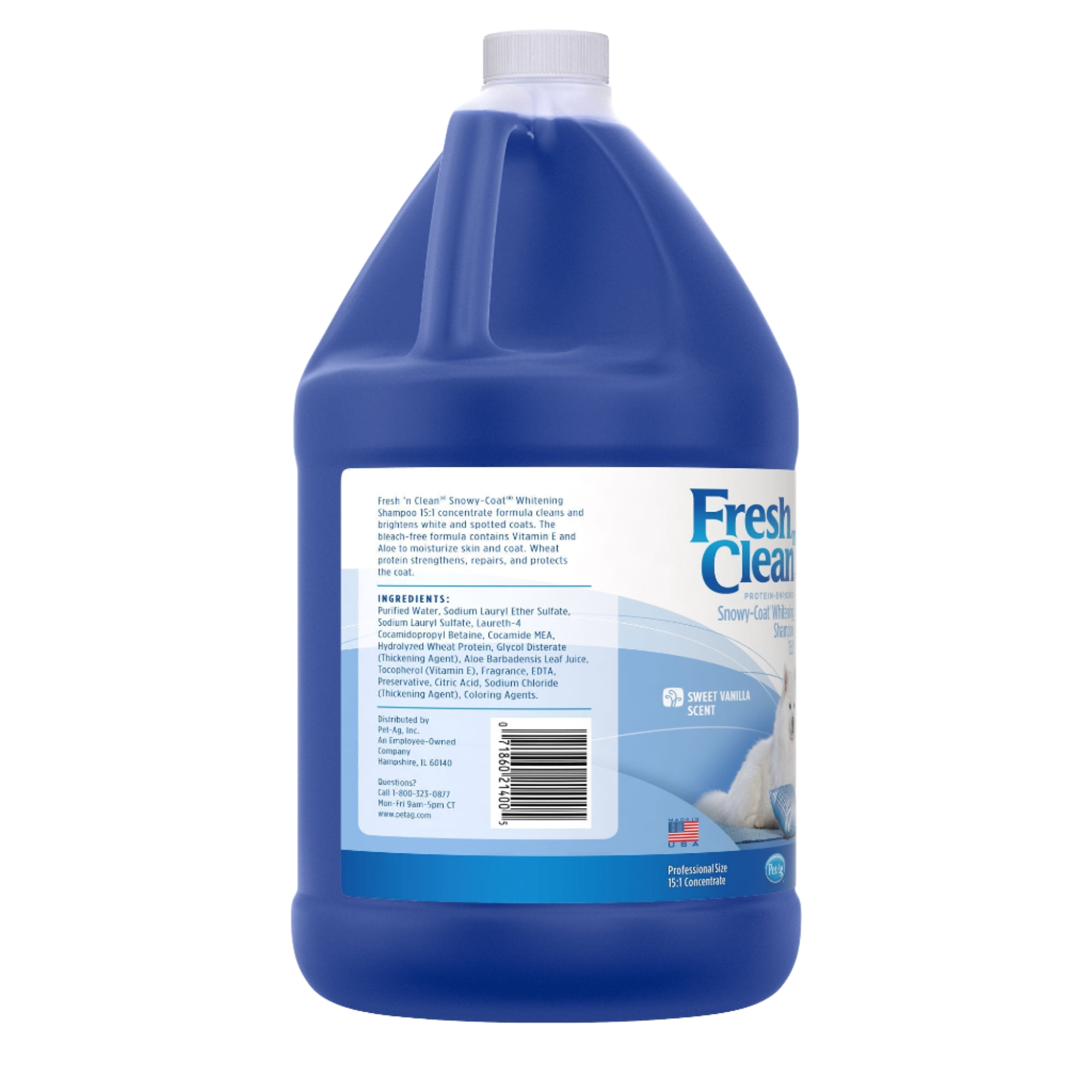 Snowy-Coat Whitening Shampoo Vanilla Scent 15:1 Concentrate Gallon by Fresh 'n Clean