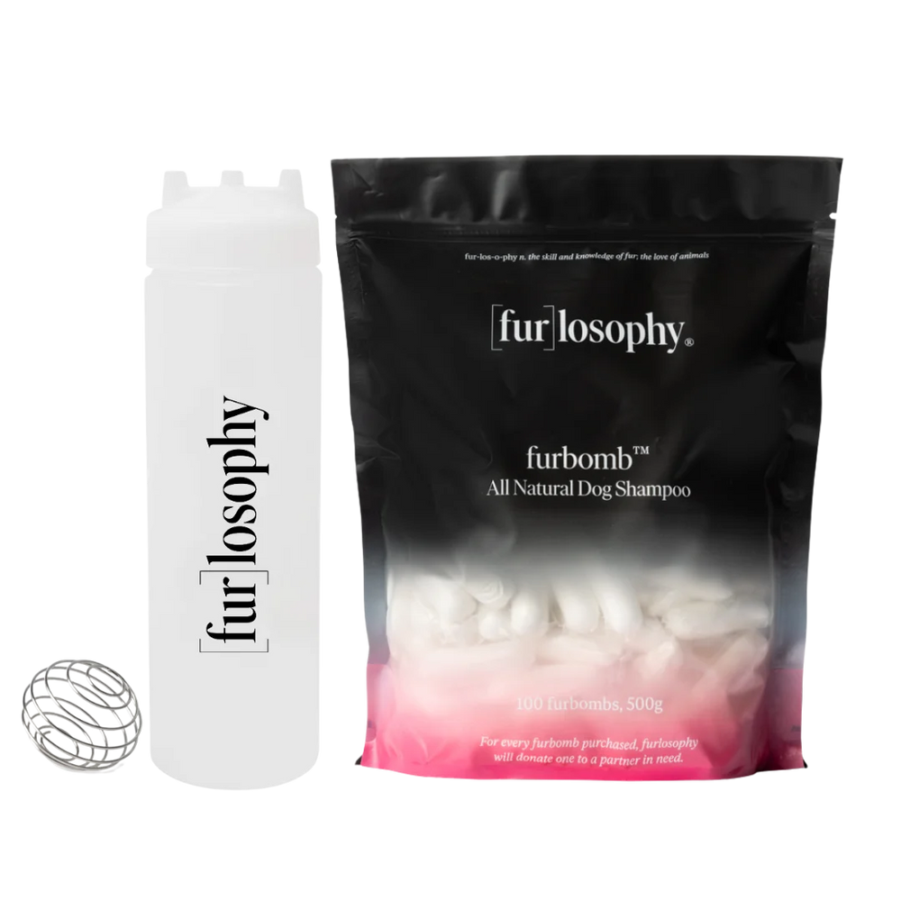 Pack of 100 Furbomb Shampoo Pod with Dilution Bottle by [Fur]losophy
