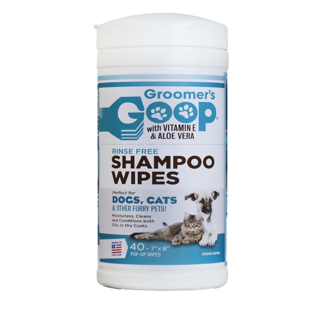 Rinse Free 40 CT Shampoo Wipes by Groomer's Goop