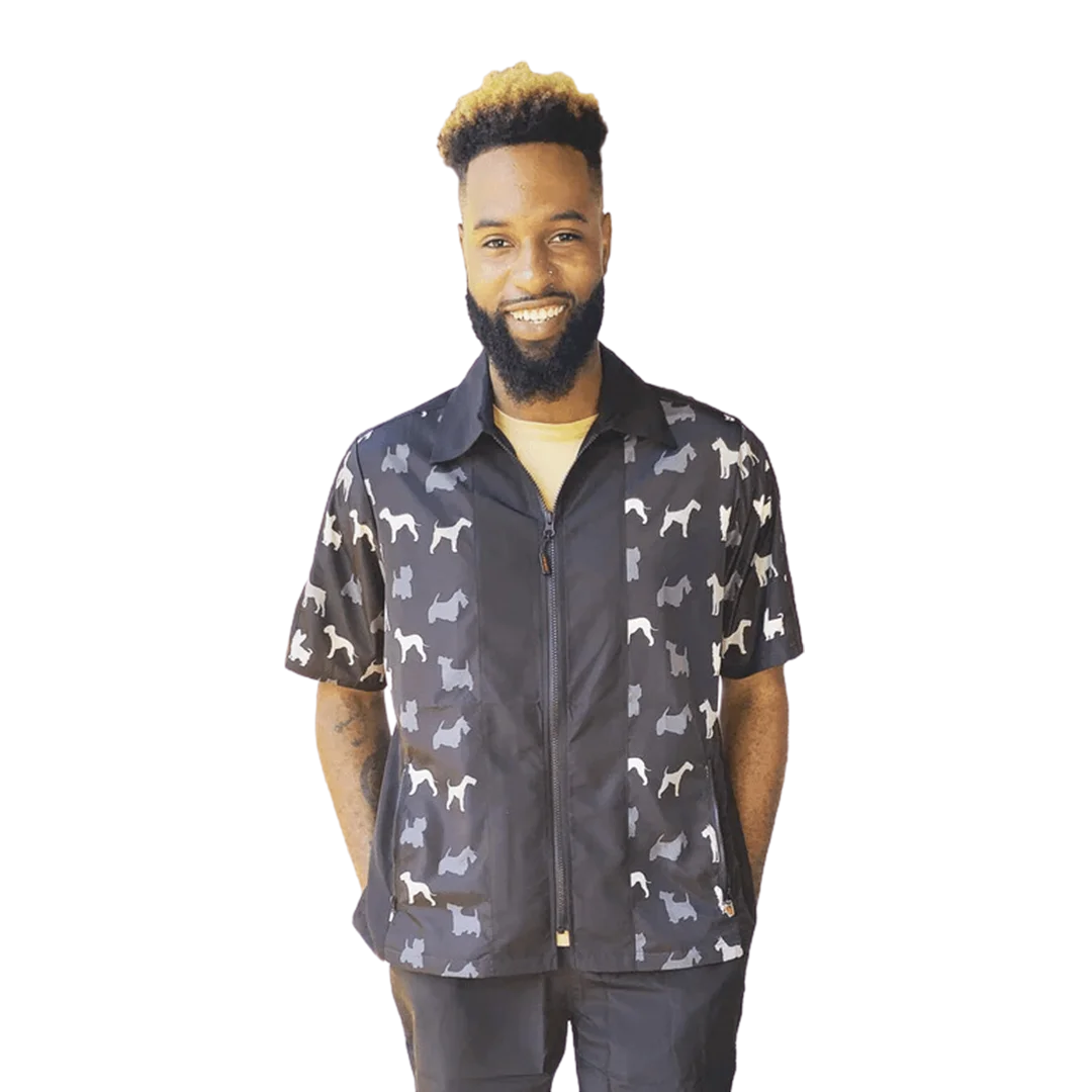 Ladybird Line Terrier Print Men's Grooming Jacket