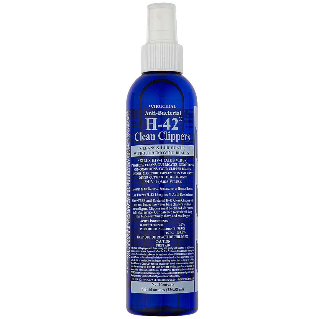 Virucidal Anti-Bacterial Clean Clippers 8oz Pump Spray by H-42 Virucidal Anti-Bacterial Clean Clippers 8oz Pump Spray by H-42