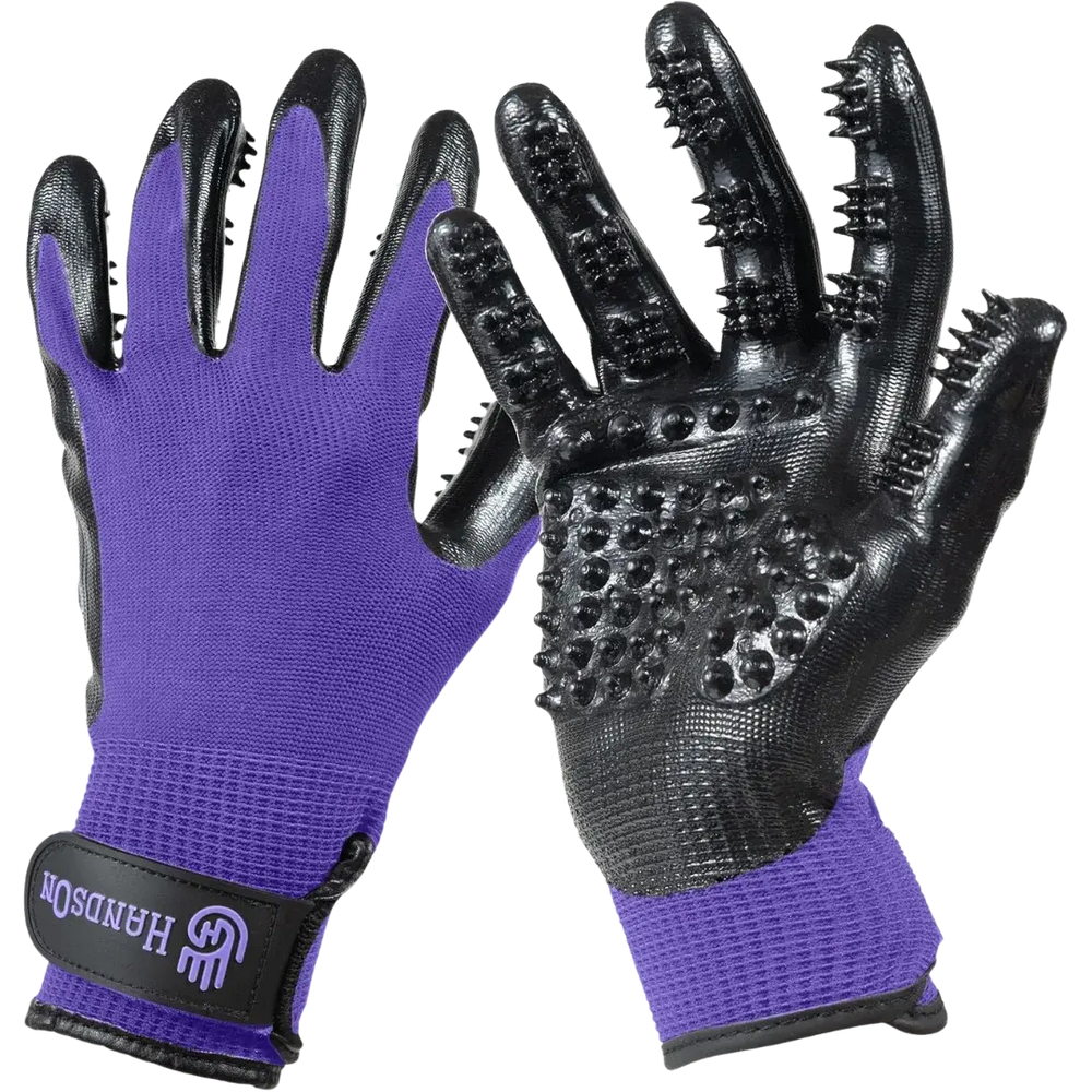 Extra Large Purple Monochromatic Deshedding Gloves by HandsOn Gloves