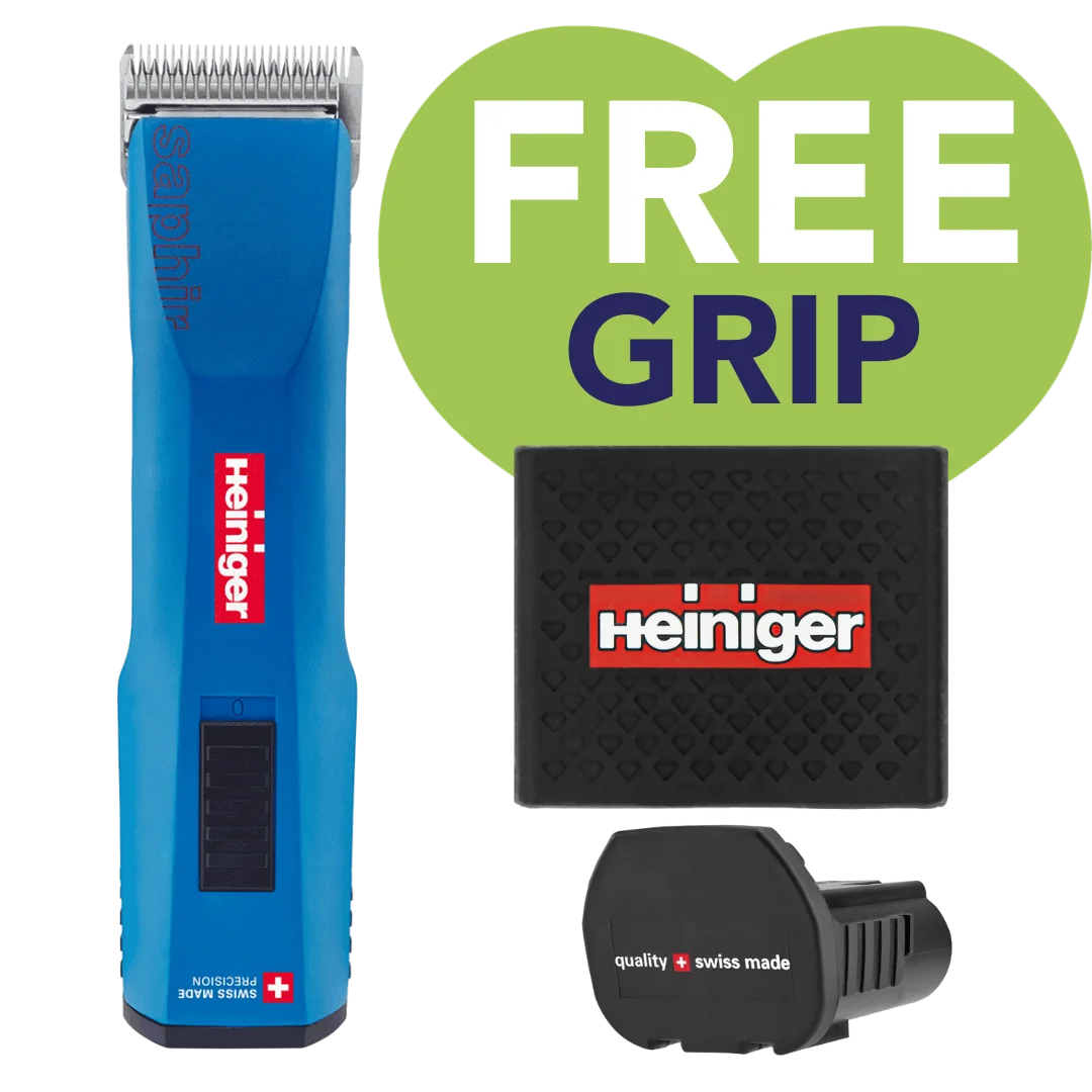 Blue Saphir Cordless Clipper One Battery with Free Clipper Grip by Heiniger