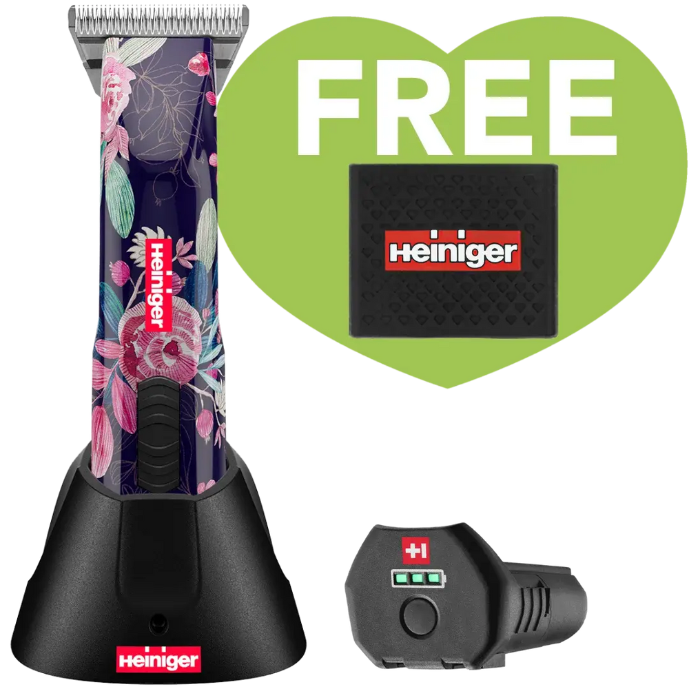 Limited Edition Flower Opal Cordless Clipper One Battery with Free Clipper Grip by Heiniger