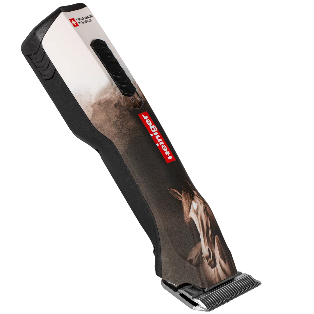 Opal Horse Design Cordless Clipper with Two Batteries with Free Clipper Grip by Heiniger