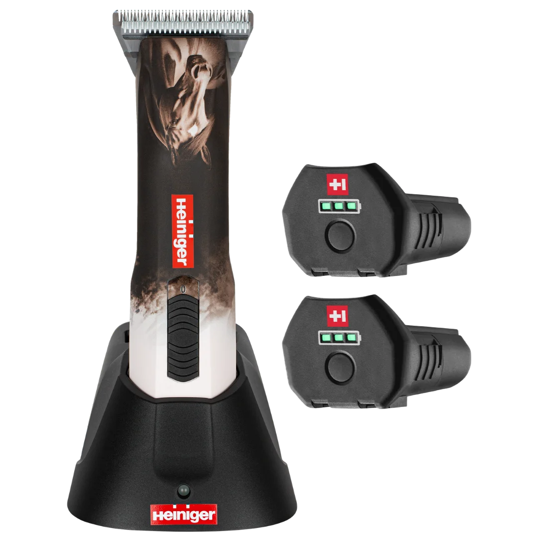Opal Horse Design Cordless Clipper with Two Batteries with Free Clipper Grip by Heiniger