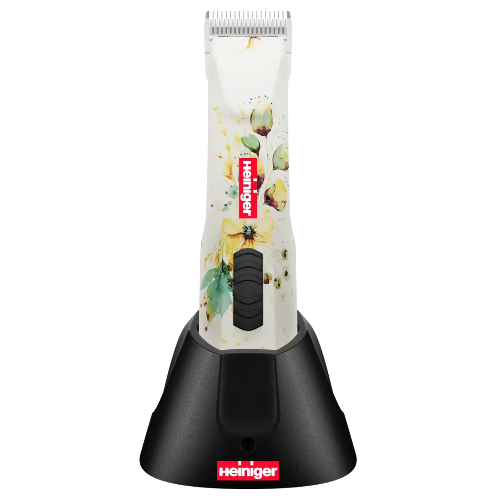  heiniger-opal-white-floral-cordless-clipper-for-dog-grooming