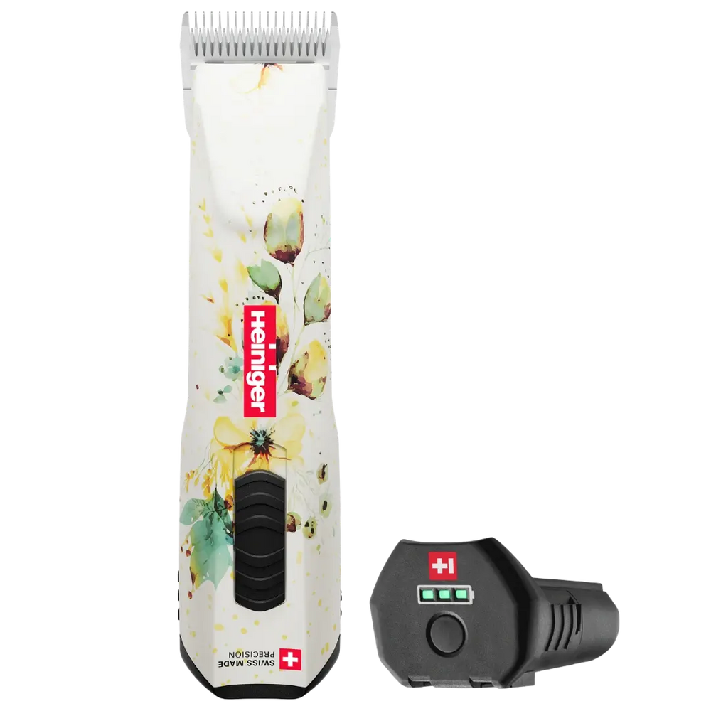heiniger-opal-white-floral-cordless-clipper-with-1battery-for-dog-grooming