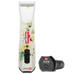 Opal White Floral Cordless Clipper with One Battery by Heiniger